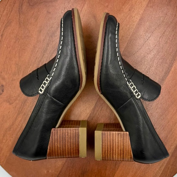 Sperry Seaport Penny Loafer Pumps Black Leather Block Heel STS86538 Womens 8.5 - Picture 9 of 13